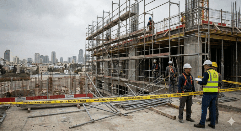 תאונות פיגומים ונפילה מגובה בעבודה: המדריך המלא לפיצויים ורשלנות (2025)