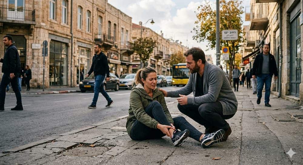 מכשול בדרך הגורם למקרה של נפילה בשטח ציבורי