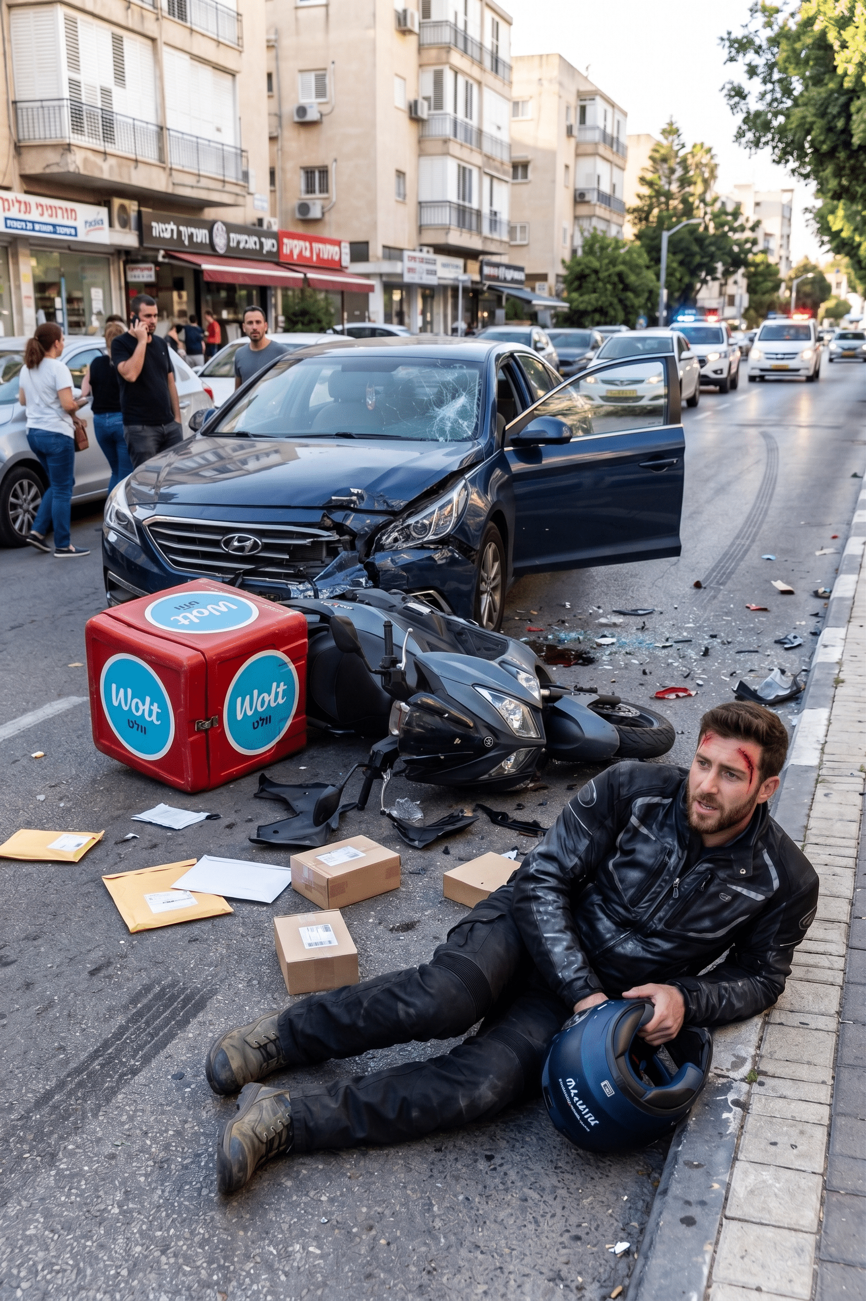 תאונת דרכים ותאונת עבודה של שליח בתאונה