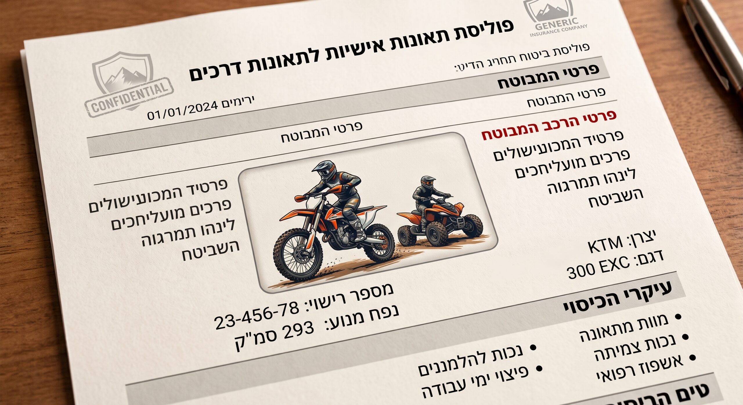 תאונת רכיבת שטח עצמית איך ממצים את הפיצוי מפוליסת תאונות אישיות לתאונות דרכים - עורך דין בנו גליקמן